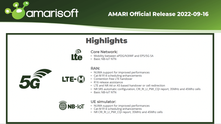 Amarisoft Official Release 2022 09 16